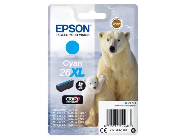 T2632 - EPSON XP600 - cartouche  cyan Grande Capacité