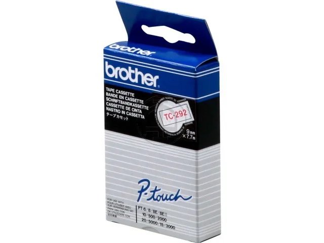 TC292 BROTHER PTOUCH 9mm - rouge sur blanc