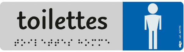 PLAQUE DE SIGNALISATION 170X45 MM TOILETTES HOMMES