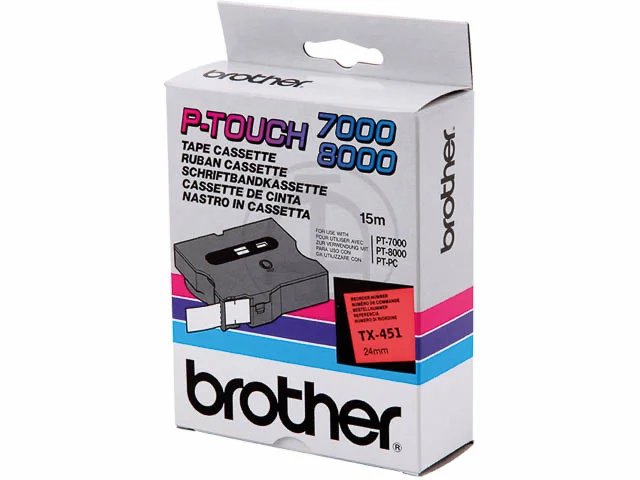 TX451 BROTHER PTOUCH 24mm- noir sur rouge