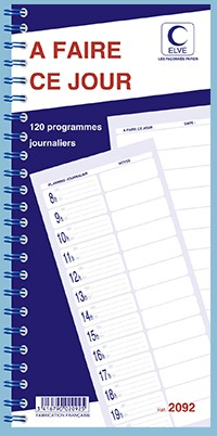 CARNET SPIRAL  29,7x14cm - A FAIRE CE JOUR 125 FEUILLES