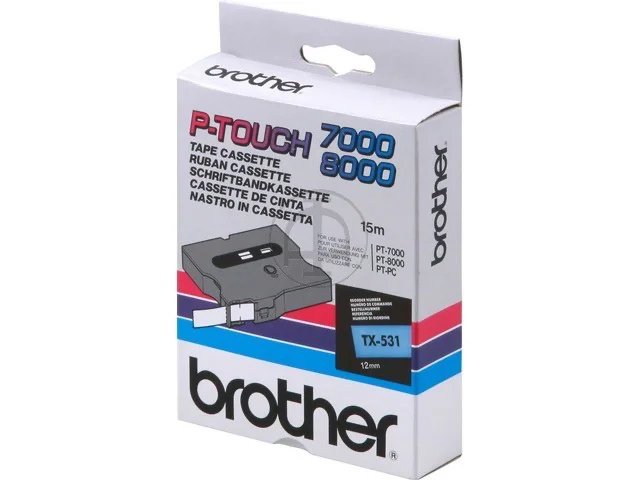 TX531 BROTHER PTOUCH 12mm- noir sur bleu