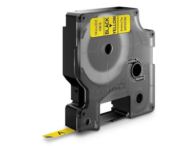 Dymo Ruban D1 S0720790 pour étiqueteuse - 6 mm x 7 m - Noir sur Jaune
