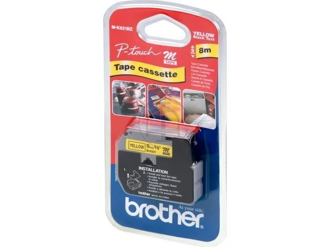 MK621BZ BROTHER PTOUCH 9mm- noir sur jaune