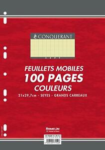 100 FEUILLETS MOBILES- FEUILLES SIMPLES A4 SEYES JAUNE 80G PERFOREES