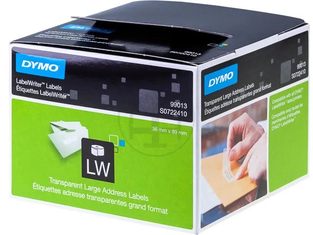 Etiquette adresse transparente grand format 36mm x 89mm 990