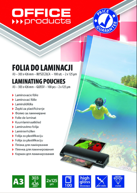 100 POCHETTES A PLASTIFIER A3 125 MICRONS