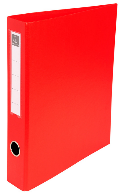 CLASSEUR REMBORDE PVC 4 ANNEAUX DOS 60MM ROUGE 51645E