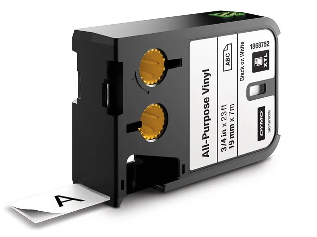 1868752 DYMO XTL 19mm  - blanc sur noir