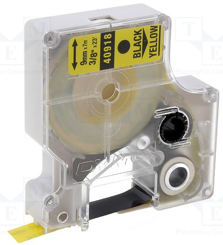 RUBAN DYMO POCKET/4500 9MM NOIR/JAUNE