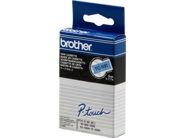 TC591 BROTHER PTOUCH 9mm - noir sur bleu