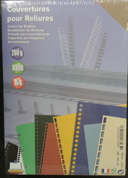 COUVERTURE CARTONNEE GRAIN CUIR BRUN A4 PAQUET 100