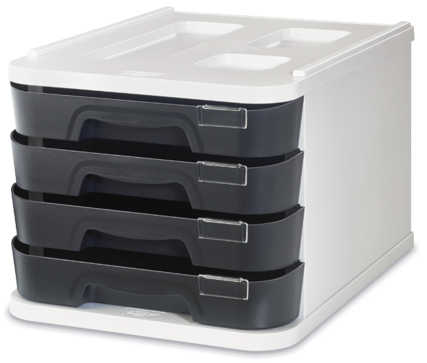 MODULE DE CLASSEMENT 4 TIROIRS GRIS/NOIR 1000-02