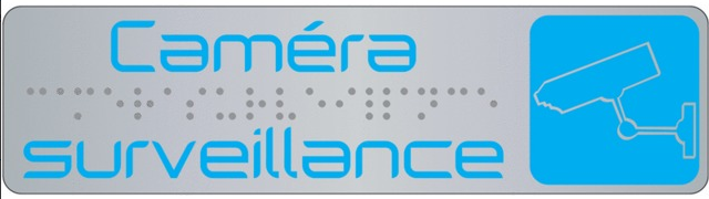 PLAQUE DE SIGNALISATION 170X45 MM CAMERA DE SURVEILLANCE