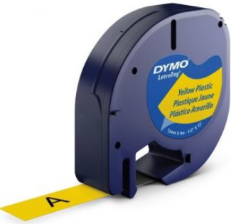 RUBAN LETRATAG PLAST. NOIR/JAUNE