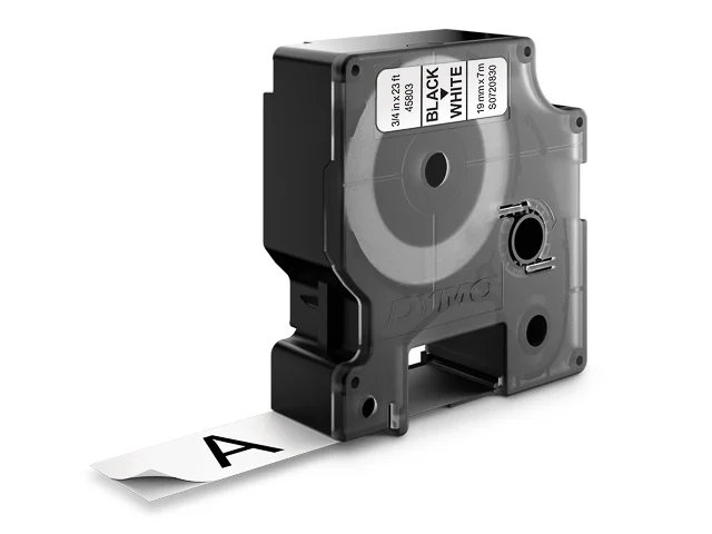 Dymo Ruban D1 S0720830 pour étiqueteuse - 19 mm x 7 m - Noir sur Blanc