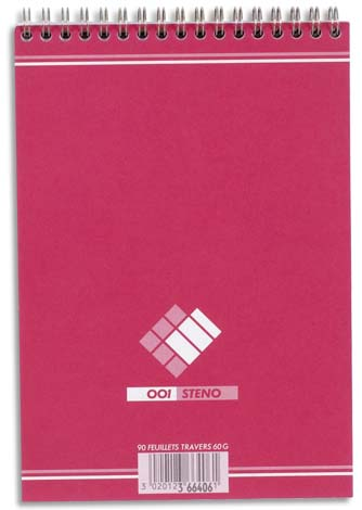 BLOC STENO SPIRALE A5 180P TRAVERS