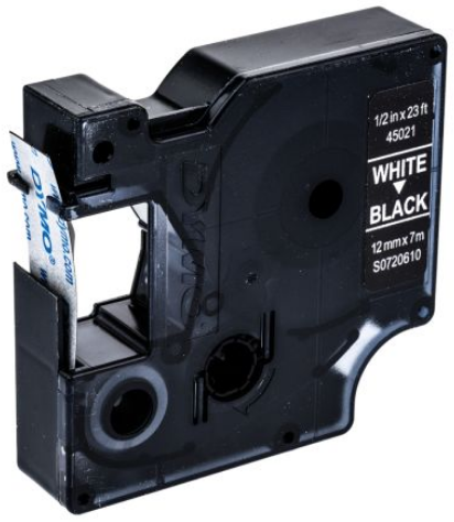 RUBAN DYMO POCKET/4500 12MM BLANC/NOIR