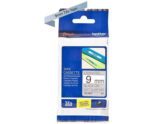 TZEM921 BROTHER PT 9mmmat - noir sur argent