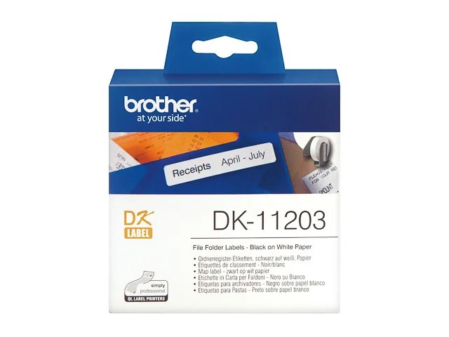 Brother DK-11203 - Rouleau d'étiquettes, Original, Noir/Blanc, 17 x 87 mm 