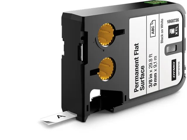 1868736 DYMO XTL 9mm  - blanc sur noir