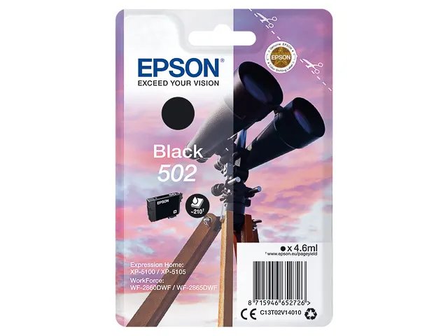 T02V1 - EPSON 502 - JUMELLES - cartouche noire - Standard