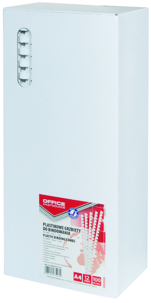 100 reliures spirale anneaux plastique 12 mm blanc