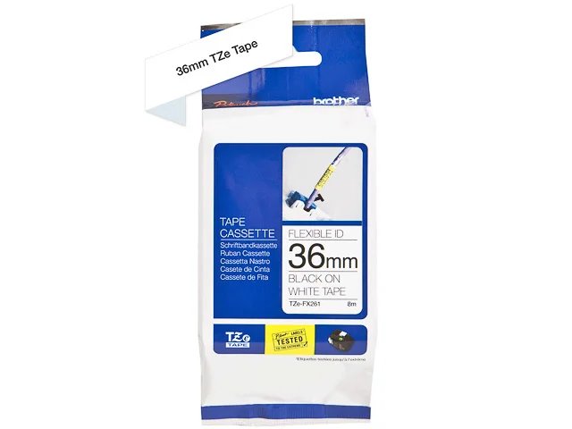 TZEFX261 BROTHER PTOUCH 36mm- noir sur blanc