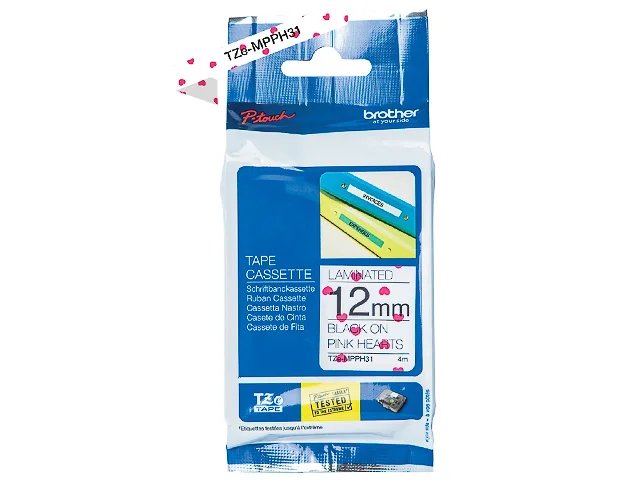 TZEMPphoto 31 BROTHER PTOUCH 12mm Noir-P- cartouche 