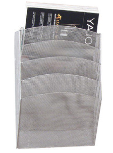 CORBEILLE MURALE 5 CASES METAL ARGENT