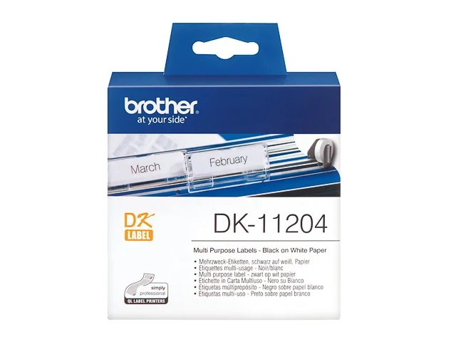 Brother DK-11204 - Rouleau d'étiquettes original – Noir sur blanc, 17 x 54 mm 