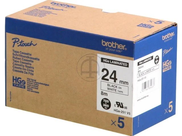 HGE251 BROTHER PTOUCH 24mm(5)- noir sur blanc