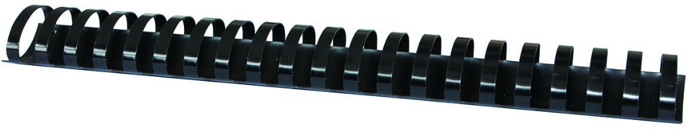 50 reliures spirale anneaux plastique 38mm noir