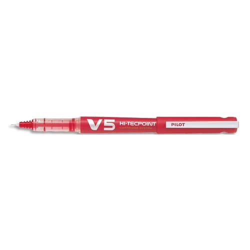 STYLO ENCRE LIQUIDE PILOT V5 ROUGE RECHARGEABLE