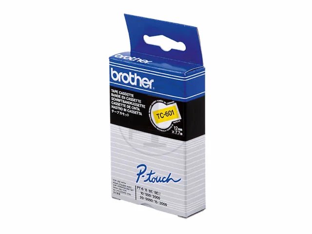 TC601 BROTHER PTOUCH 12mm - noir sur jaune