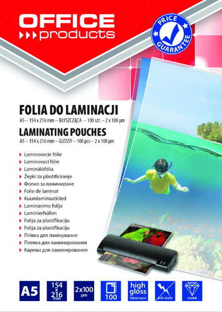 PAQUET POCHETTES A PLASTIFIER  A5 100 MICRONS