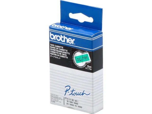 TC791 BROTHER PTOUCH 9mm - noir sur vert