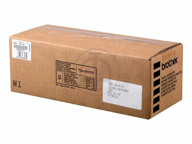 TZE241CIV BROTHER PTOUCH 18mm- noir sur blanc