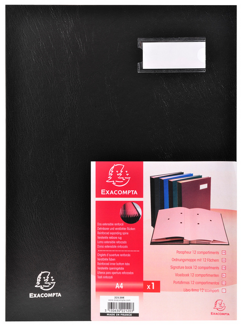 PARAPHEUR STANDARD 12 COMPARTIMENTS NOIR