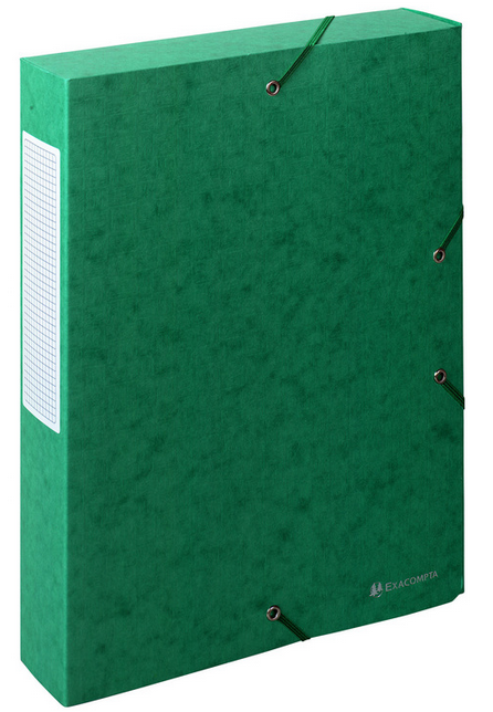 BOITE CLASSEMENT CARTE LUSTRÉE GAUFRÉE DOS 60 MM VERT