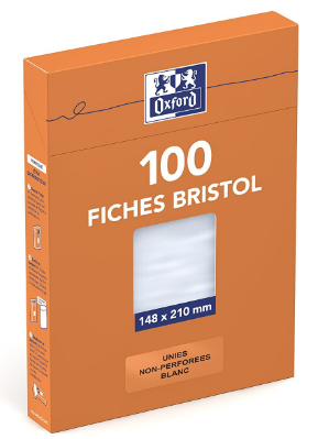 100 feuilles BRISTOL 148X210 BLANC UNI