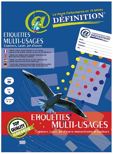 2100 ÉTIQUETTES INVISIBLES 63.5X38.1 MM Coins droits