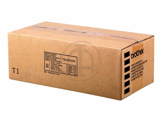 TZE251CIV BROTHER PTOUCH 24mm- noir sur blanc
