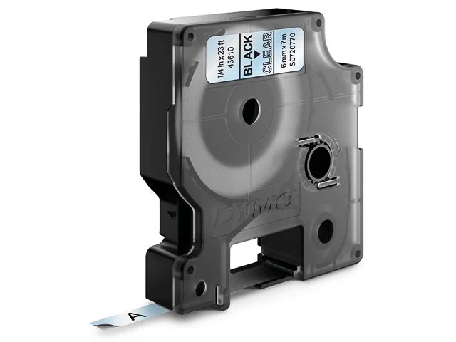 S0720770 DYMO D1 6mm  - bleu sur transparent