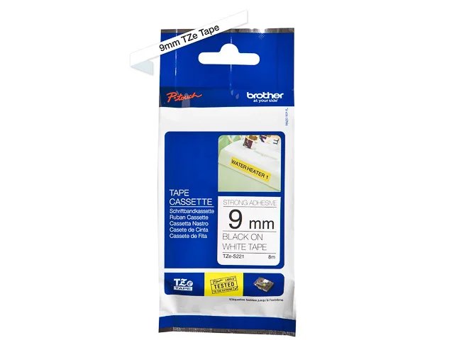 TZES221 BROTHER PTOUCH 9mm- noir sur blanc