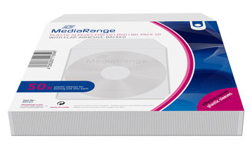 BOITE 50 POCHETTES CD ADHÉSIVES AVEC RABAT