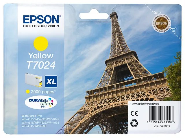 C13T70244010 - Cartouche Encre Tour Eiffel T7024 - cartouche Jaune Grande Capacité