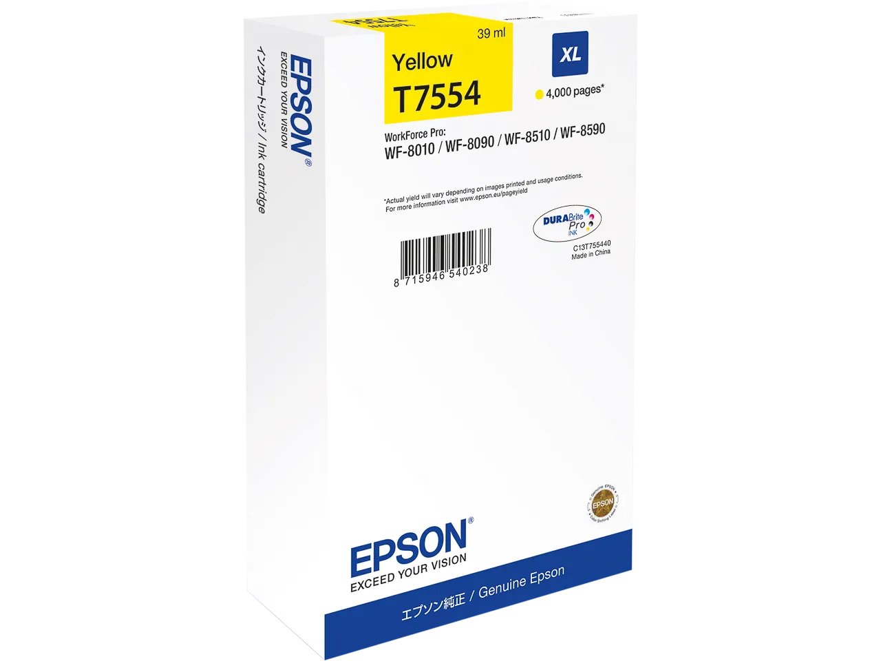 C13T755440 EPSON WF8010 - cartouche Jaune Grande Capacité