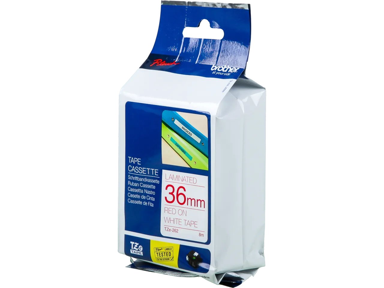 TZE262 BROTHER PTOUCH 36mm  - rouge sur blanc