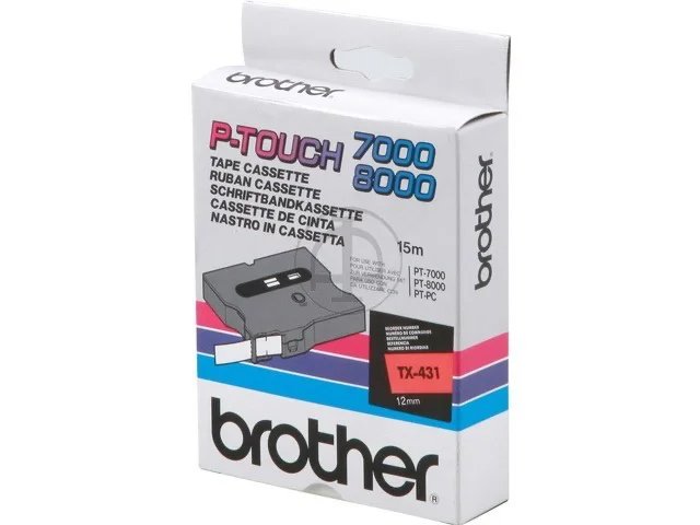 TX431 BROTHER PTOUCH 12mm- noir sur rouge